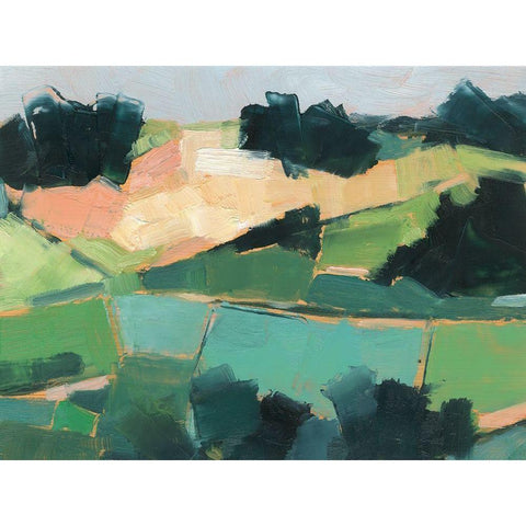 Rolling Fields II Black Modern Wood Framed Art Print by Harper, Ethan