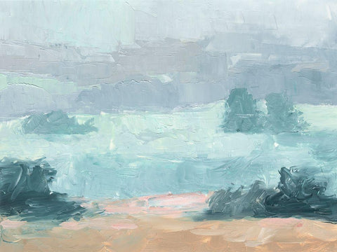 Pastel Valley II White Modern Wood Framed Art Print with Double Matting by Harper, Ethan