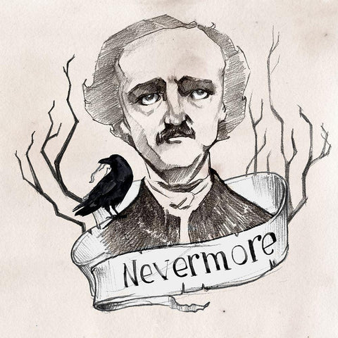 Nevermore I White Modern Wood Framed Art Print with Double Matting by Parker, Jennifer Paxton