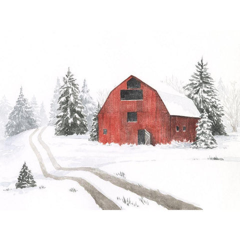 Evergreen Farm I Black Modern Wood Framed Art Print with Double Matting by Popp, Grace