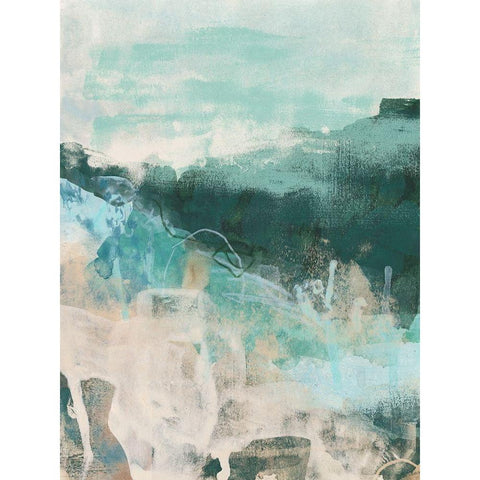 Emerald Vista I Black Modern Wood Framed Art Print with Double Matting by Vess, June Erica