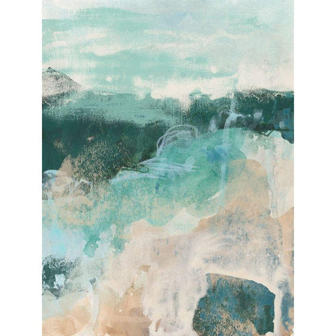 Emerald Vista II Black Modern Wood Framed Art Print by Vess, June Erica