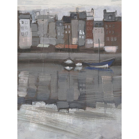 Fishing Village I Black Modern Wood Framed Art Print with Double Matting by Parker, Jennifer Paxton