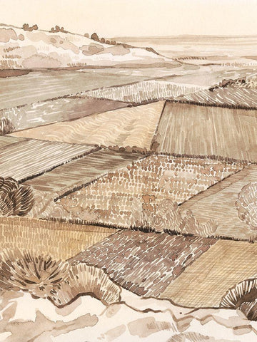 Arable Land I White Modern Wood Framed Art Print with Double Matting by Popp, Grace