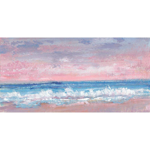 Coastal Pink Horizon I Black Modern Wood Framed Art Print with Double Matting by OToole, Tim