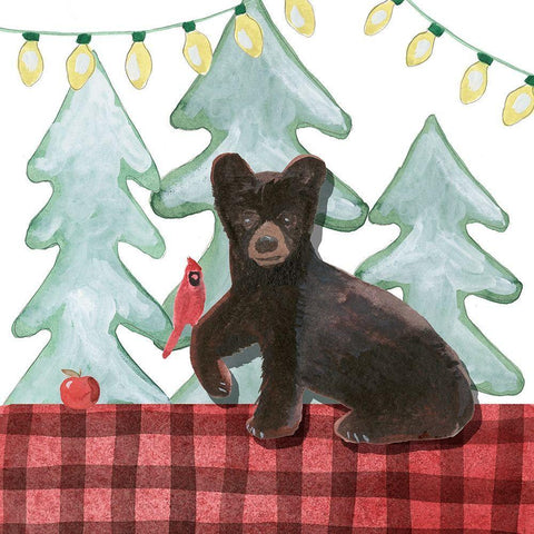 A Very Beary Christmas II White Modern Wood Framed Art Print with Double Matting by Ludwig, Alicia