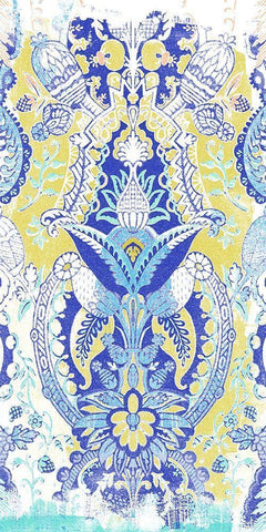 Textile Offset II Black Ornate Wood Framed Art Print with Double Matting by Vess, June Erica