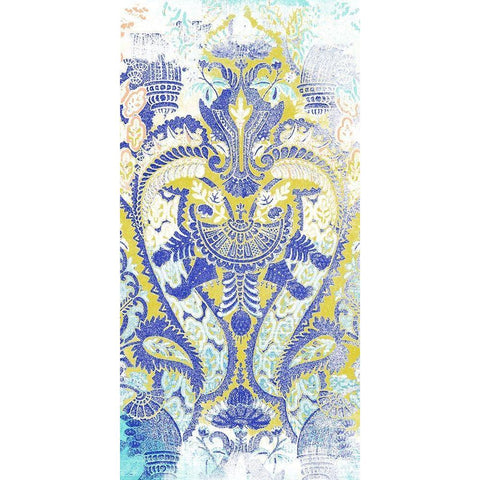 Textile Offset III Gold Ornate Wood Framed Art Print with Double Matting by Vess, June Erica