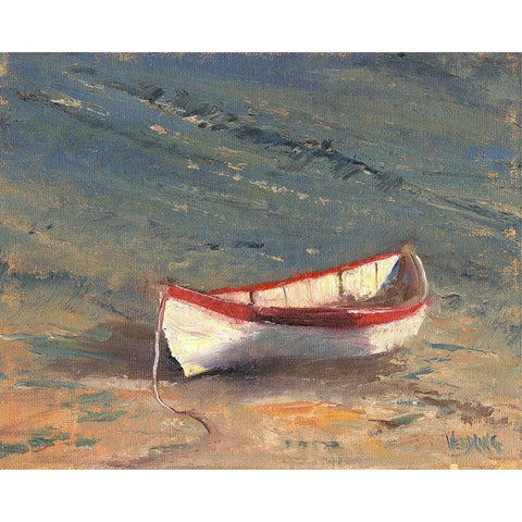 Beached Boat II Black Modern Wood Framed Art Print with Double Matting by Wendling, Marilyn