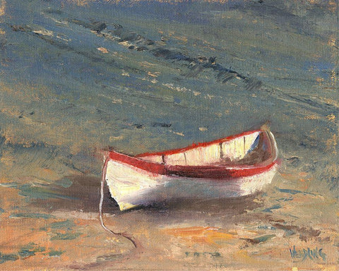 Beached Boat II Black Ornate Wood Framed Art Print with Double Matting by Wendling, Marilyn