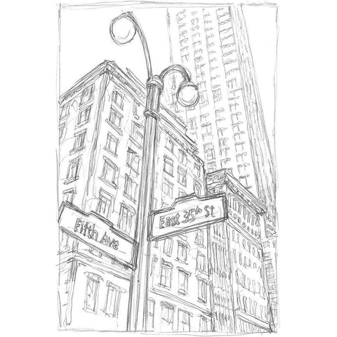 NY Intersection I Gold Ornate Wood Framed Art Print with Double Matting by Harper, Ethan