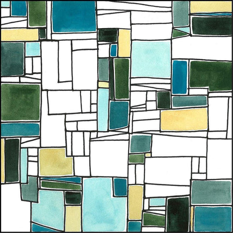 Speck I Black Modern Wood Framed Art Print with Double Matting by Guthrie, Jenna