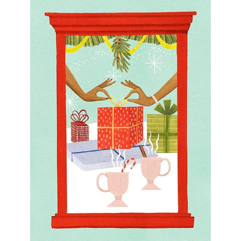 Retro Jingle Ball II Black Modern Wood Framed Art Print by Popp, Grace