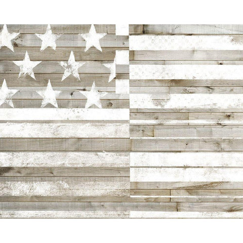 Americana Flag White Modern Wood Framed Art Print by Studio W