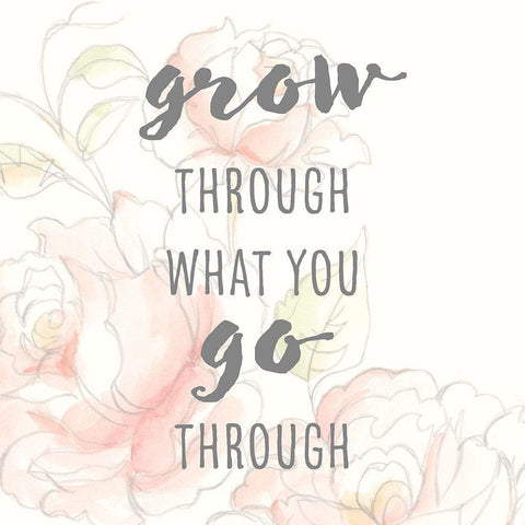 Grow Through I White Modern Wood Framed Art Print with Double Matting by Studio W