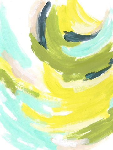 Tidal Vortex II White Modern Wood Framed Art Print with Double Matting by Vess, June Erica