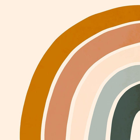 Retro Rainbow I Black Modern Wood Framed Art Print with Double Matting by Borges, Victoria