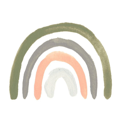 Sweet Rainbow V White Modern Wood Framed Art Print by Vess, June Erica