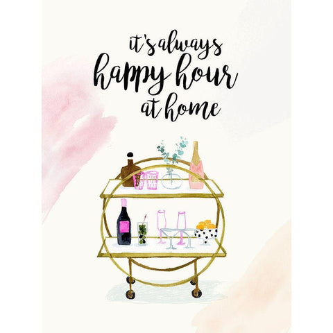 Happy Hour at Home I Black Modern Wood Framed Art Print with Double Matting by Borges, Victoria