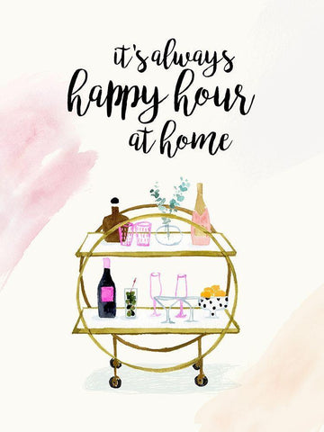 Happy Hour at Home I White Modern Wood Framed Art Print with Double Matting by Borges, Victoria