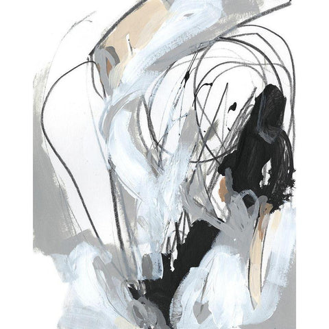 Tangled Threads II Black Modern Wood Framed Art Print by Vess, June Erica