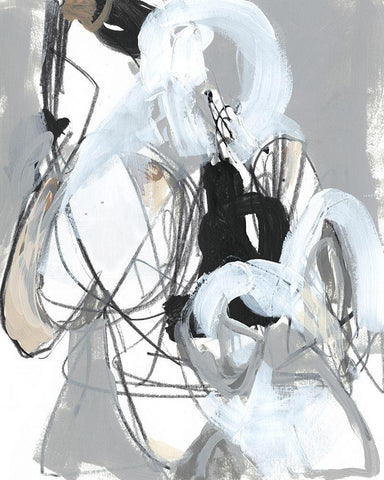 Tangled Threads III White Modern Wood Framed Art Print with Double Matting by Vess, June Erica