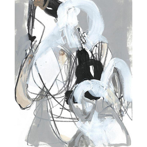 Tangled Threads III White Modern Wood Framed Art Print by Vess, June Erica