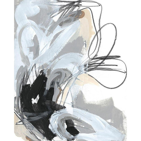 Tangled Threads V White Modern Wood Framed Art Print by Vess, June Erica