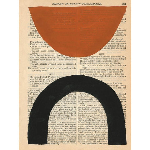 Modern Prose I Black Modern Wood Framed Art Print with Double Matting by Stramel, Renee W.