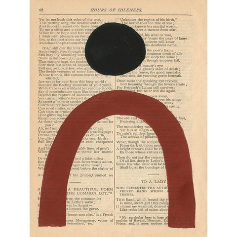 Modern Prose VI Black Modern Wood Framed Art Print with Double Matting by Stramel, Renee W.
