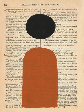Modern Prose VII Black Ornate Wood Framed Art Print with Double Matting by Stramel, Renee W.