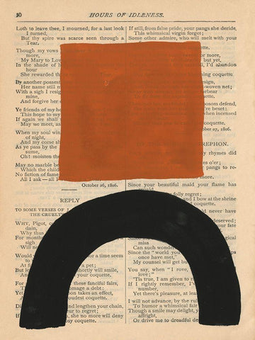 Modern Prose IX Black Ornate Wood Framed Art Print with Double Matting by Stramel, Renee W.