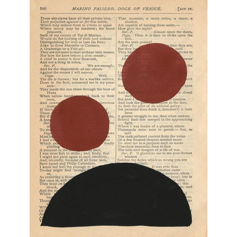 Modern Prose XII Black Modern Wood Framed Art Print with Double Matting by Stramel, Renee W.