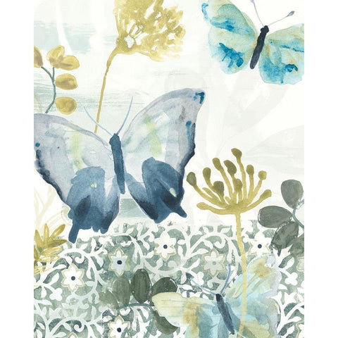 Butterfly Concerto II Black Modern Wood Framed Art Print with Double Matting by Vess, June Erica