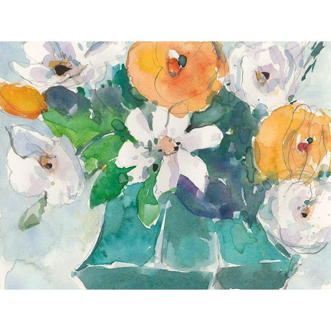 The Bouquet I Black Modern Wood Framed Art Print by Dixon, Samuel