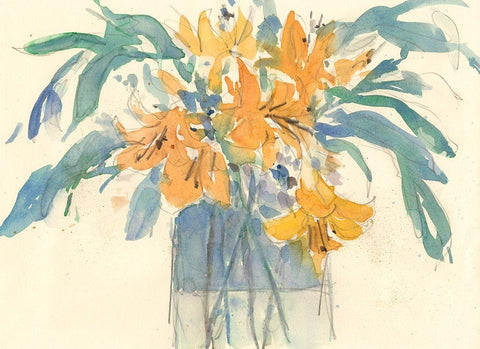 Day Lily Moment I Black Ornate Wood Framed Art Print with Double Matting by Dixon, Samuel