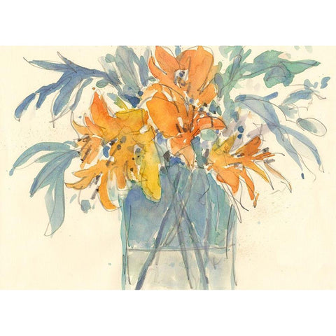 Day Lily Moment II Black Modern Wood Framed Art Print by Dixon, Samuel