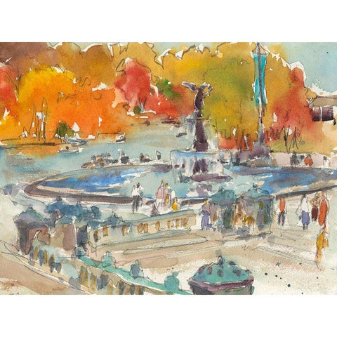 Autumn in New York - Study IV Black Modern Wood Framed Art Print by Dixon, Samuel