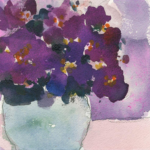 African Violet II Black Modern Wood Framed Art Print by Dixon, Samuel