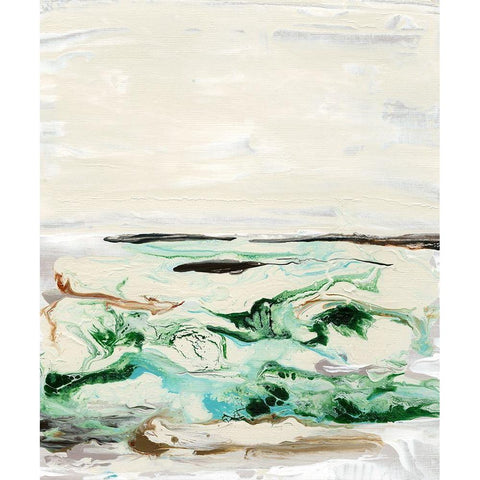 Mint and Aqua Horizon II Gold Ornate Wood Framed Art Print with Double Matting by Bramma, Lila