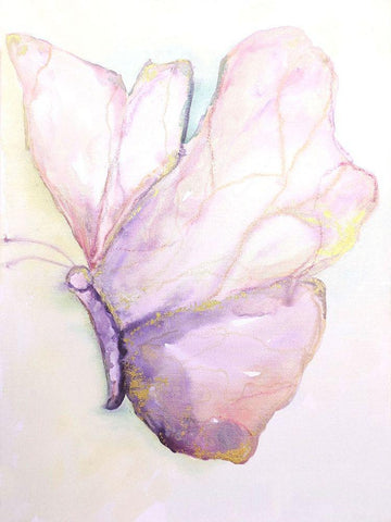 Dulzura Mariposa I White Modern Wood Framed Art Print with Double Matting by Herrera, Leticia