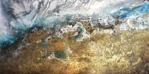 Metalicos y Texturas II White Modern Wood Framed Art Print with Double Matting by Herrera, Leticia