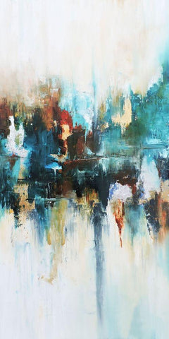 Reflejos White Modern Wood Framed Art Print with Double Matting by Herrera, Leticia
