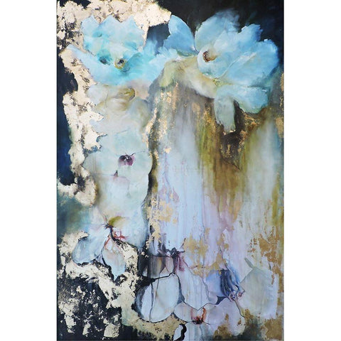 Rosas en las Rocas Black Modern Wood Framed Art Print with Double Matting by Herrera, Leticia