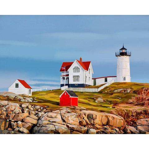 Nubble House II Black Modern Wood Framed Art Print by Kalina, Emily