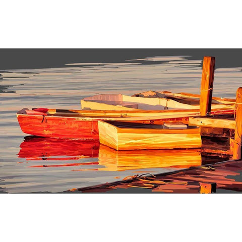 In the Golden Light I Black Modern Wood Framed Art Print with Double Matting by Kalina, Emily