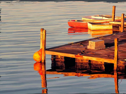 In the Golden Light II White Modern Wood Framed Art Print with Double Matting by Kalina, Emily