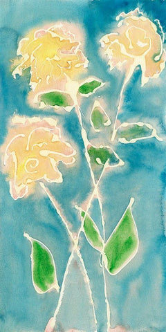 Spring Annuals I White Modern Wood Framed Art Print with Double Matting by Moore, Regina