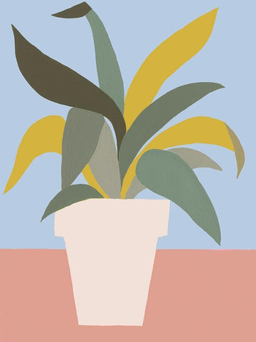 Ordinary Houseplant I White Modern Wood Framed Art Print with Double Matting by Moore, Regina