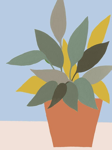 Ordinary Houseplant IV White Modern Wood Framed Art Print with Double Matting by Moore, Regina